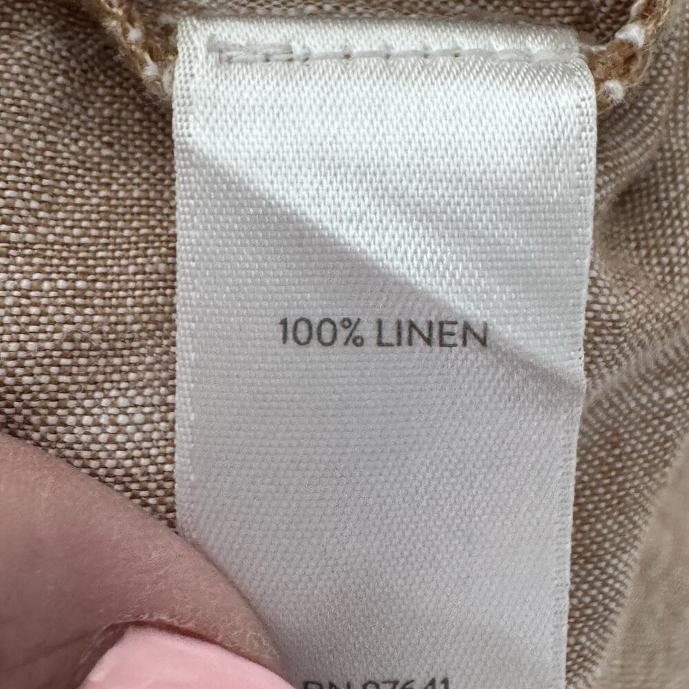 J.Jill Love 100% Linen Sleeveless Brown Button Dress Sz S Classic Sustainable - Picture 7 of 8